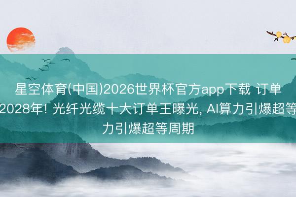 星空体育(中国)2026世界杯官方app下载 订单排到2028年! 光纤光缆十大订单王曝光， AI算力引爆超等周期