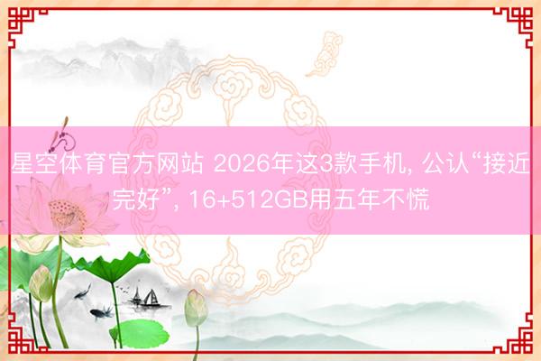 星空体育官方网站 2026年这3款手机， 公认“接近完好”， 16+512GB用五年不慌