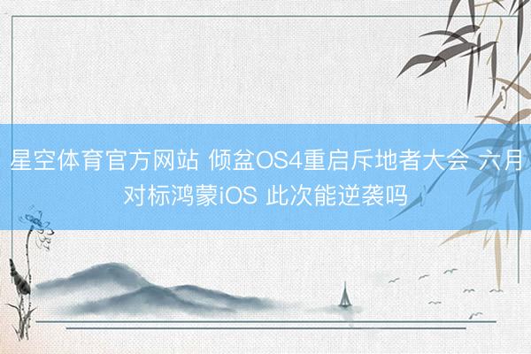 星空体育官方网站 倾盆OS4重启斥地者大会 六月对标鸿蒙iOS 此次能逆袭吗