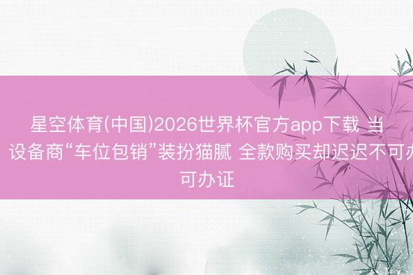 星空体育(中国)2026世界杯官方app下载 当心！设备商“车位包销”装扮猫腻 全款购买却迟迟不可办证