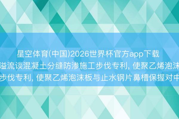 星空体育(中国)2026世界杯官方app下载 广东建工肯求砂砾石基础溢流谈混凝土分缝防渗施工步伐专利， 使聚乙烯泡沫板与止水钢片鼻槽保握对中