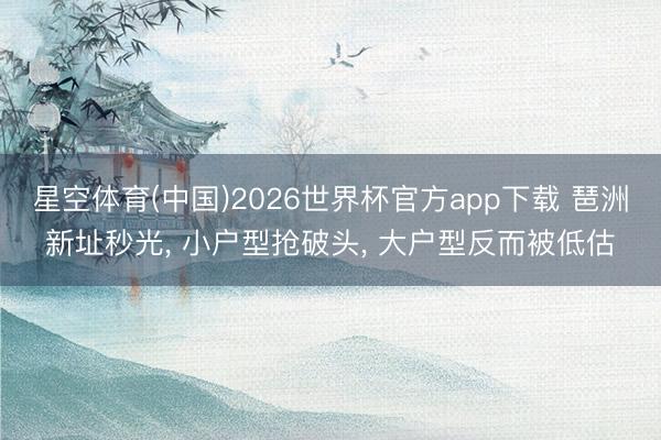 星空体育(中国)2026世界杯官方app下载 琶洲新址秒光， 小户型抢破头， 大户型反而被低估