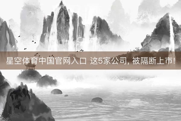 星空体育中国官网入口 这5家公司， 被隔断上市!