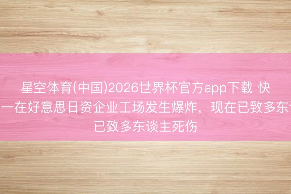 星空体育(中国)2026世界杯官方app下载 快看视频 | 一在好意思日资企业工场发生爆炸，<a href=