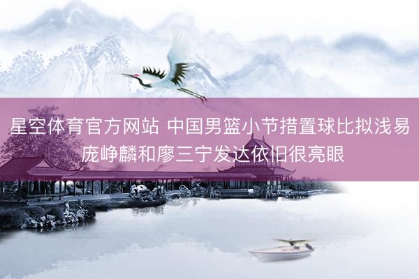 星空体育官方网站 中国男篮小节措置球比拟浅易 庞峥麟和廖三宁发达依旧很亮眼