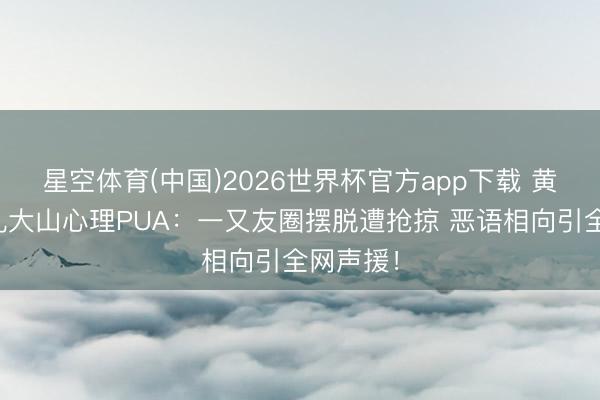 星空体育(中国)2026世界杯官方app下载 黄璐泣诉孔大山心理PUA：一又友圈摆脱遭抢掠 恶语相向引全网声援！