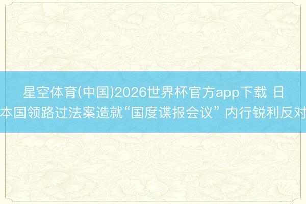 星空体育(中国)2026世界杯官方app下载 日本国领路过法案造就“国度谍报会议” 内行锐利反对