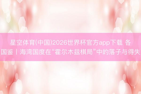 星空体育(中国)2026世界杯官方app下载 各国鉴丨海湾国度在“霍尔木兹棋局”中的落子与得失